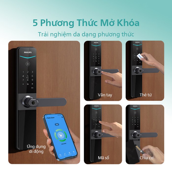 Khóa vân tay Philips DDL610-5HBS 12 Philips 610 00222